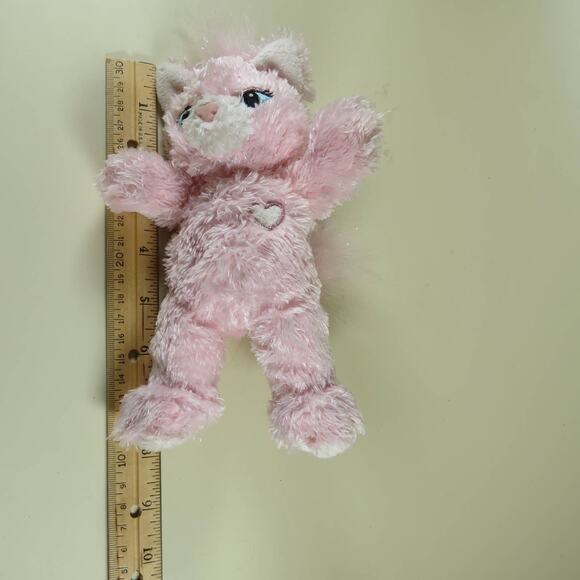 Build-A-Bear Pink Cat Plush Toy with Heart Charm - 8" Stuffed Animal - Picture 5 of 16